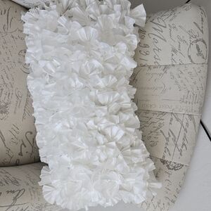 White Ruffled Throw Pillow
